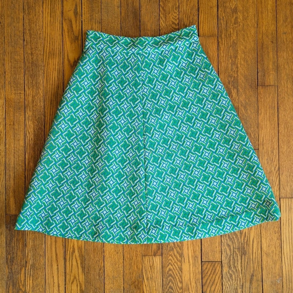 Vintage 70's Geometric Print Circle Skirt